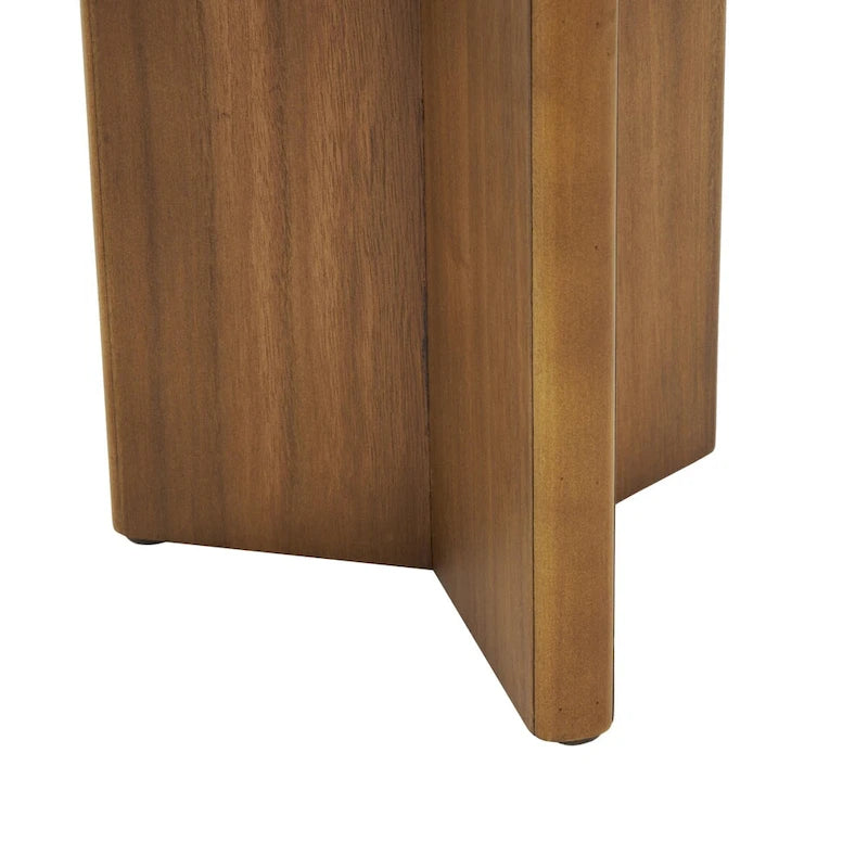 Ensemble de 2 tables d’appoint décoratives à piédestal en bois, noires ou brunes - Roche River Decor
