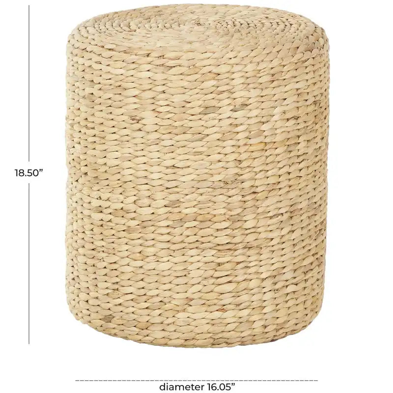 Handgewebter runder Beistell- und Akzenttisch aus Seegras – Braun – Roche River Decor