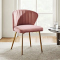 Chaise d’appoint de salle à manger Luna moderne glamour, rembourrée, avec dossier capitonné et petit piètement, par HULALA HOME