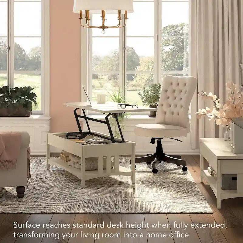 Salinas emelhető asztallapos dohányzóasztal-íróasztal tárolóval, a Bush Furniture-től