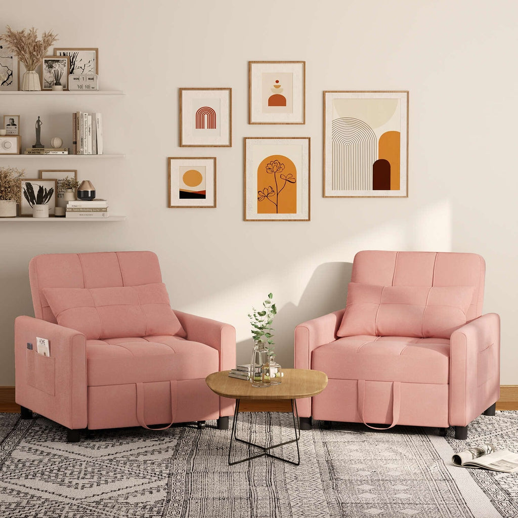 3-in-1-Schlafsofa mit verstellbarer Rückenlehne, ausziehbarer Sessel, umwandelbares Klappbett fürs Wohnzimmer