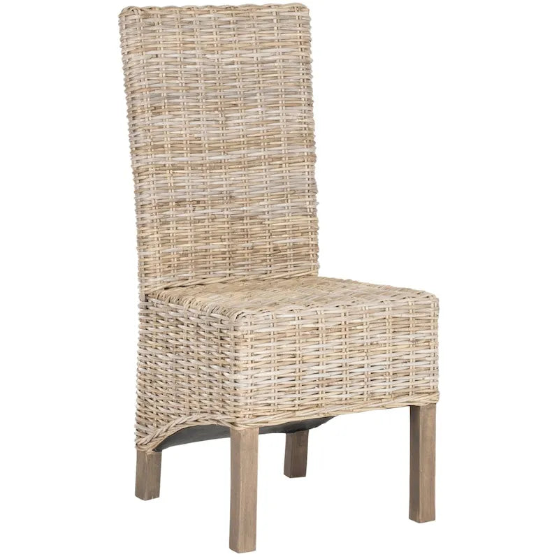 Set di 2 sedie da pranzo in vimini naturale, 19 L x 22 P x 41 H, stile boho costiero