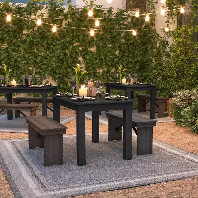 Flash Furniture 46 x 30 Rectangular Solid Pine Farm Dining Table
