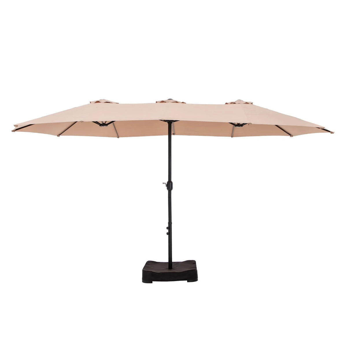 MAISON ARTS dubbele parasol voor terras, 15 ft, extra groot, tweepersoons, inclusief voet