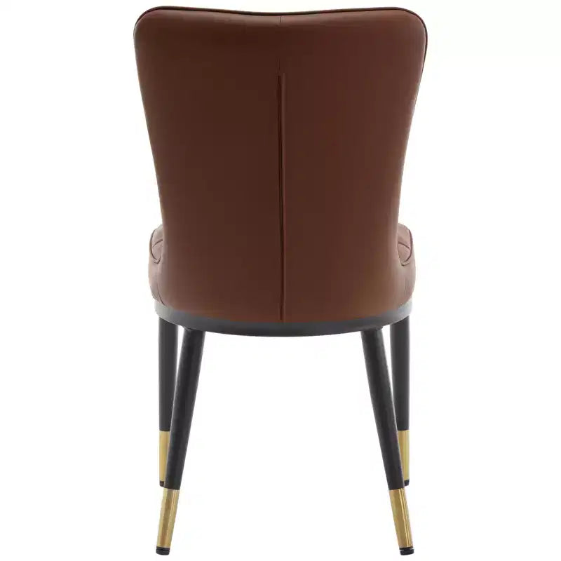 Bekrvio Dining Room Chairs Set of 6, Modern Upholstered Faux Leather Seat with High Back, Metal Legs, Armless Kitchen Chairs for Living Dinning Room