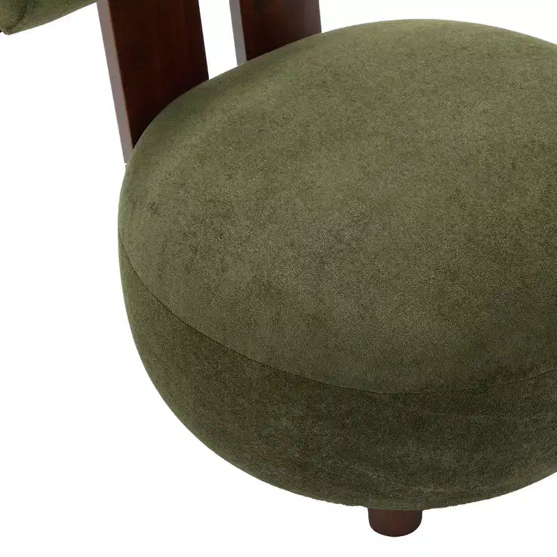 Christopher Knight Home Chariya moderner skulpturaler Akzentstuhl aus Gummibaumholz mit Samtpolsterung und zylindrischer Rückenlehne