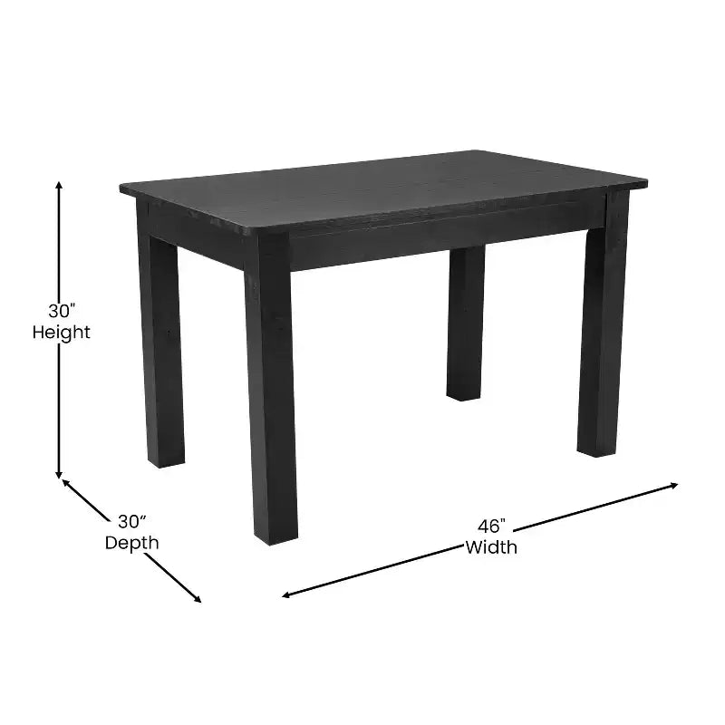 Flash Furniture 46 x 30 Rectangular Solid Pine Farm Dining Table