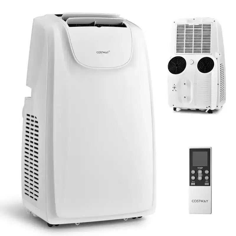 Climatiseur portable Costway 8000 BTU (11 500 BTU ASHRAE) à double tuyau, unité de climatisation 3-en-1 avec télécommande