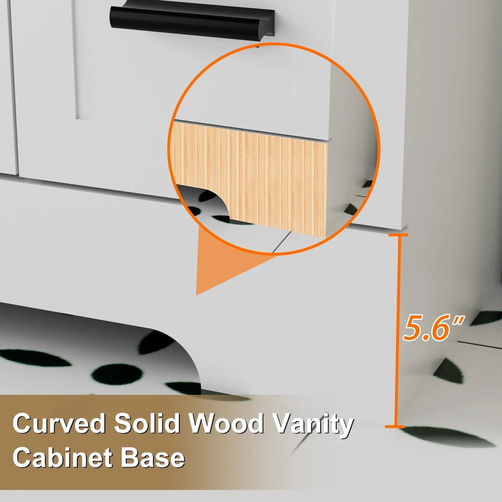 Wavy Line badkamermeubelset van 30/36/48 inch met wastafel en kraan