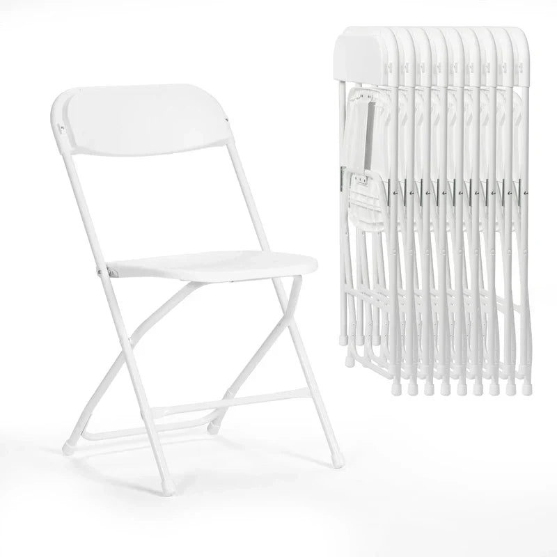 10er-Pack Kunststoff-Klappstühle mit einer Tragfähigkeit von 350 lb für Veranstaltungen, Büro, Hochzeiten, Partys, Picknicks und Küche