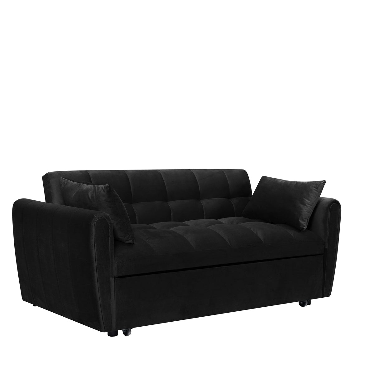 Fluwelen slaapbank van 64,96 inch, 3-in-1, met verstelbare rugleuning, opbergvak en draagvermogen van 500 lb