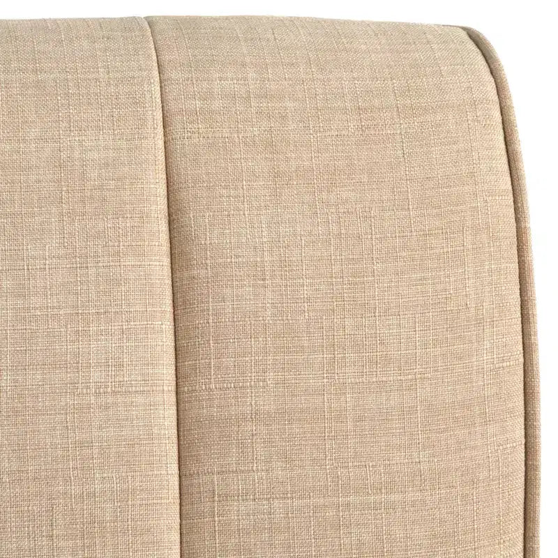 Lifestorey 4-teiliges Kerrington-Bankett-Esszimmer-Set mit Kanalsteppung, Walnuss/Creme: leinenähnlicher Stoff, Säulentisch