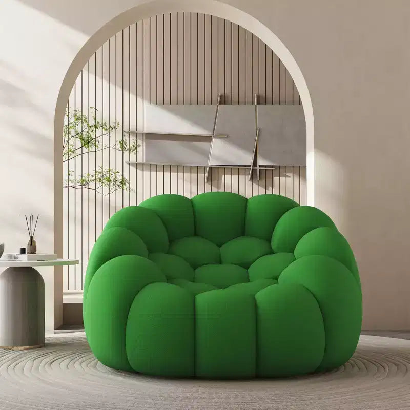 47-Inch Bubble Floor Sofa with Curved Design, 3D Bean Bag Chair for Living Room, Green