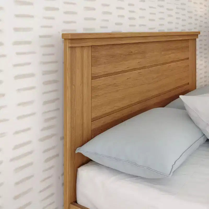 Plank+Beam Farmhouse Full Size Bed Frame with Headboard, Solid Wood Platform Bed
