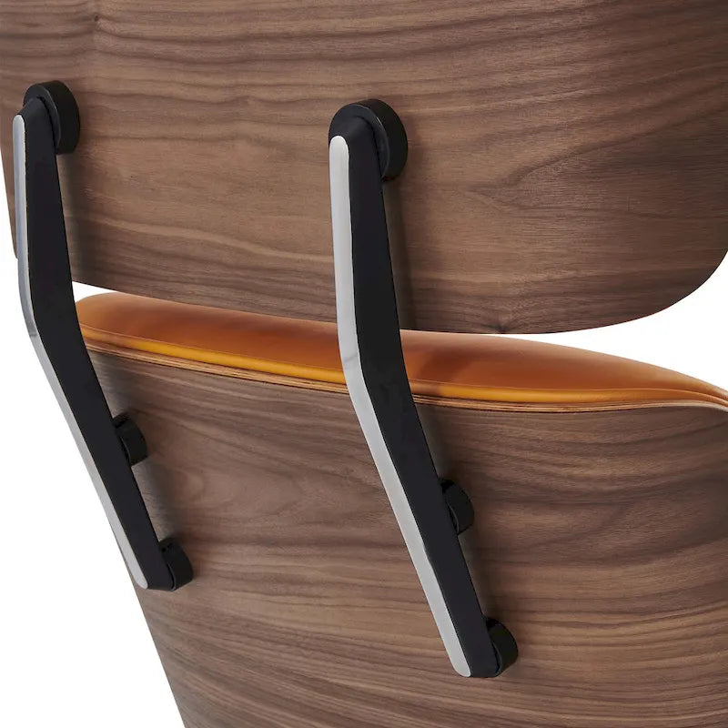 Fauteuil inclinable de salon moderne en cuir, style milieu du siècle