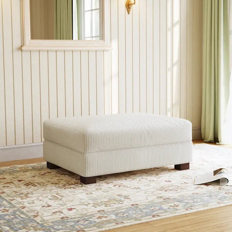 Pouf d’appoint moderne surdimensionné en tissu côtelé