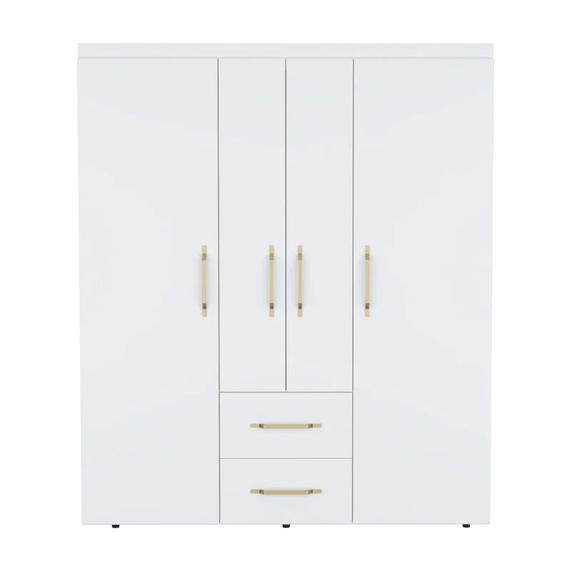Bariloche Armoire with Hanging Rods, Shelves, 2 Drawers