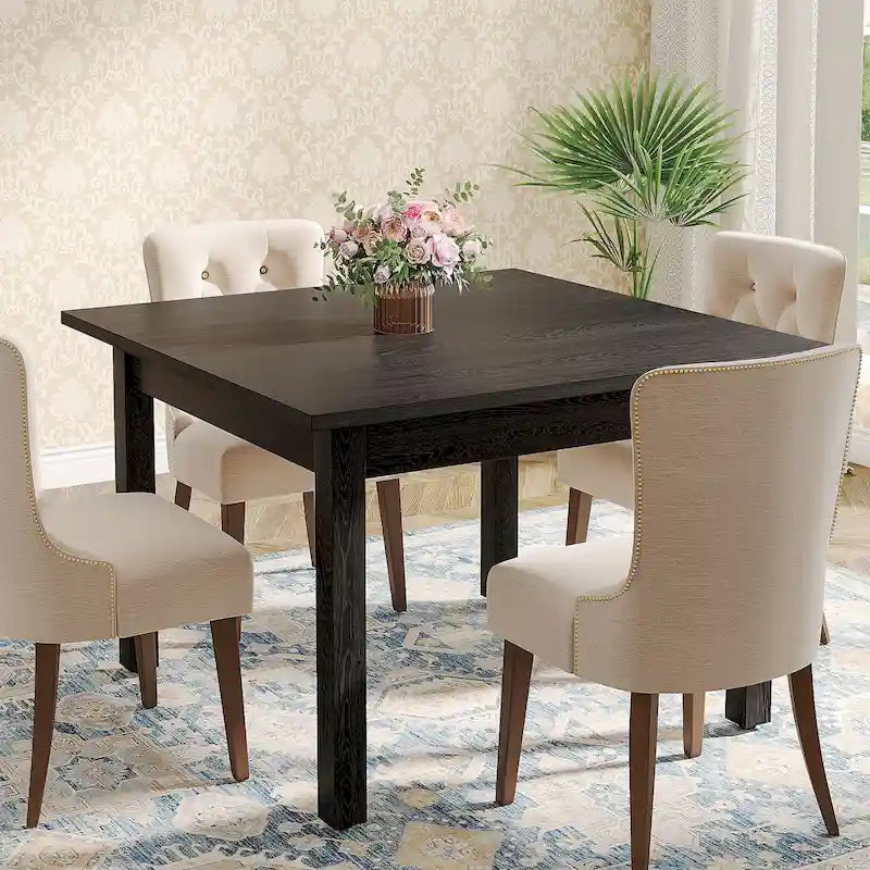 Quadratischer Esstisch, 100 cm, für 2–4 Personen, mit Beinen aus Massivholz für Wohn- und Esszimmer