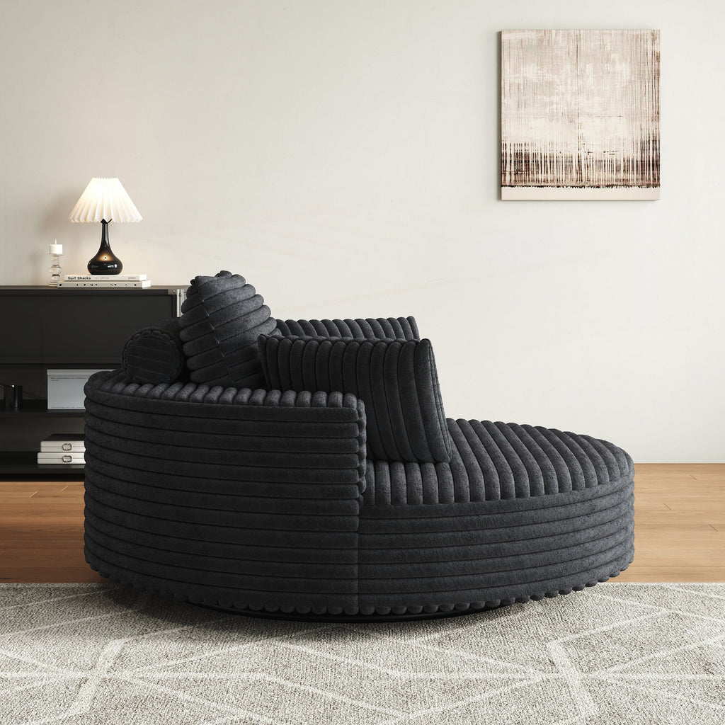Einzelner Drehstuhl aus Cord-Chenille-Schaumstoff