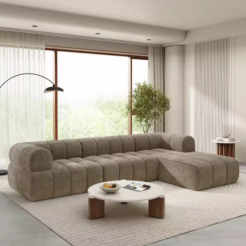 Christopher Knight Home Keri 122 Modern L-Shaped High-Density Foam Sectional Sofa with Low Backrest