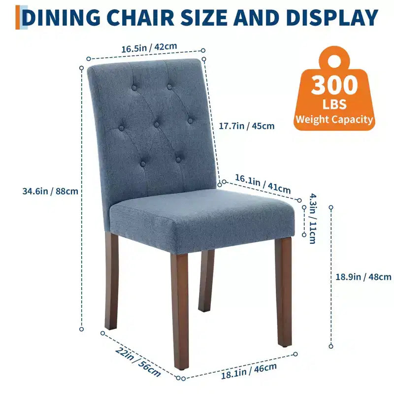 Juego de 6/4 sillas de comedor Parsons con capitonado de botones, sillas de cocina de tela tapizada con patas de madera y asientos acolchados, muebles para salón y cocina