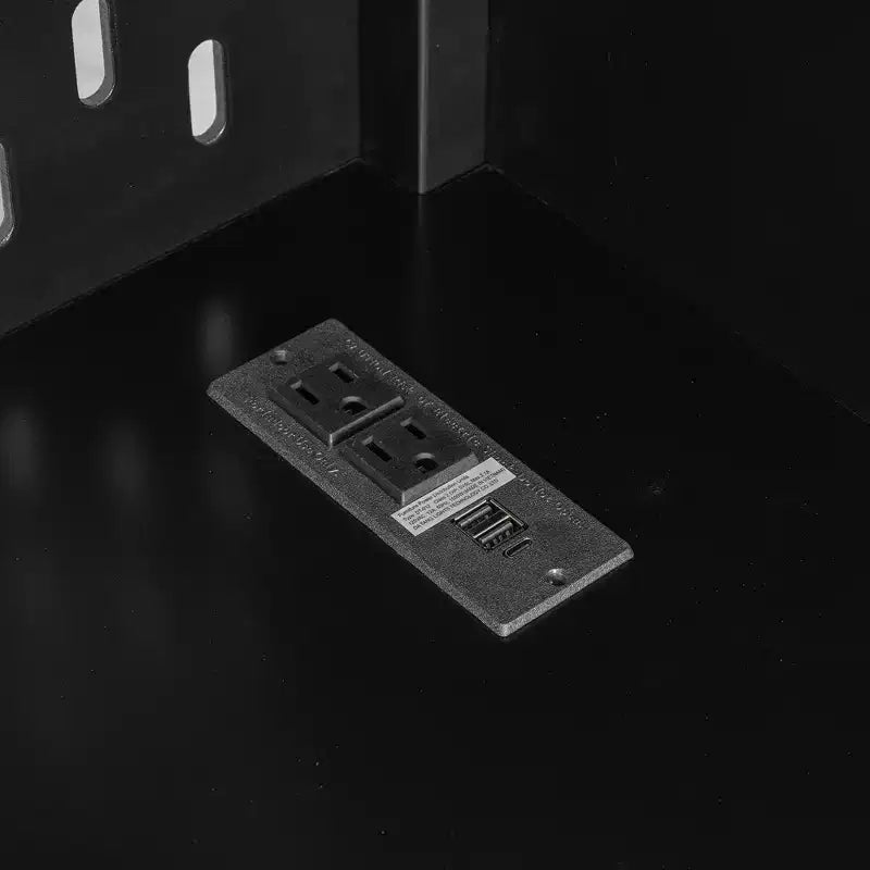 Gaming-Hochbett in Full-Größe mit Schreibtisch und LED-Beleuchtung, hölzernes Hochbett mit Treppe, Stauraumtreppe und USB-Anschluss, Rot+Schwarz