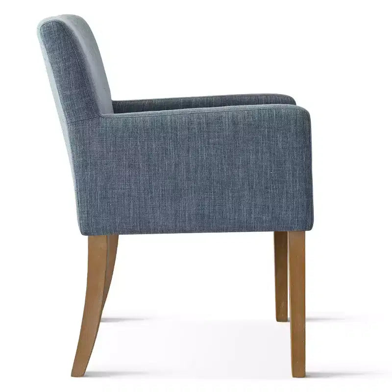 Set of 6 Upholstered Dining Chairs with Arms, Modern Linen Armchairs with Wooden Legs, Accent Chairs for Dining Room, Living Room - Panipeachy