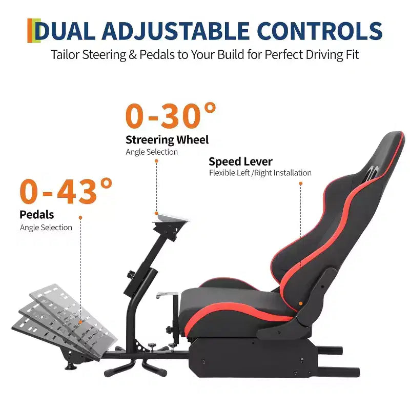 Katlanabilir Yarış Simülatörü Kokpiti, G29/G920/G923 için Ayarlanabilir Direksiyon Standı, Thrustmaster, Fanatec, Hori, Mad Catz ile Uyumlu, Ayarlanabilir Pedal Açısı