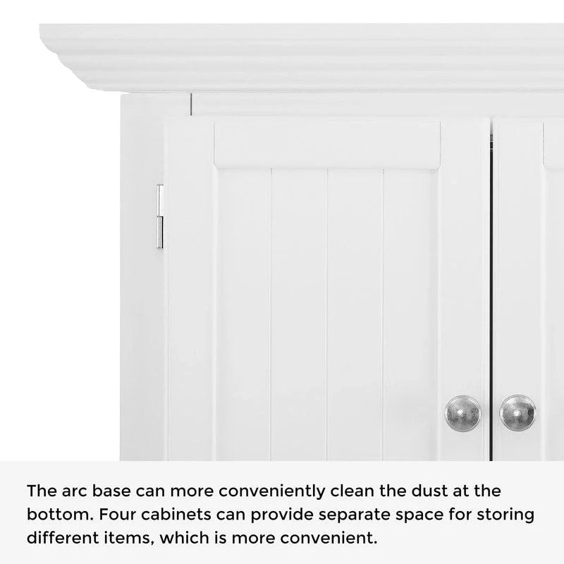Tall Corner Storage Cabinet with 8 Doors and 4 Shelves