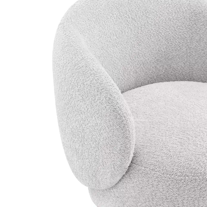 Poltrona barrel girevole imbottita d'accento Spruce&Spring con base in legno