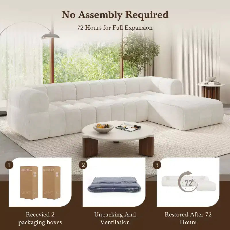 Christopher Knight Home Keri 122 Modern L-Shaped High-Density Foam Sectional Sofa with Low Backrest