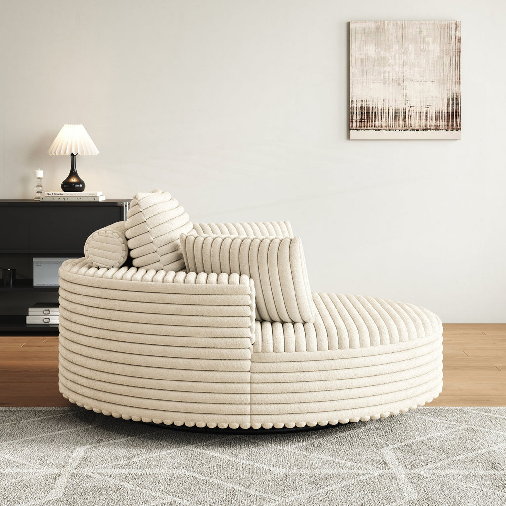 Einzelner Drehstuhl aus Cord-Chenille-Schaumstoff