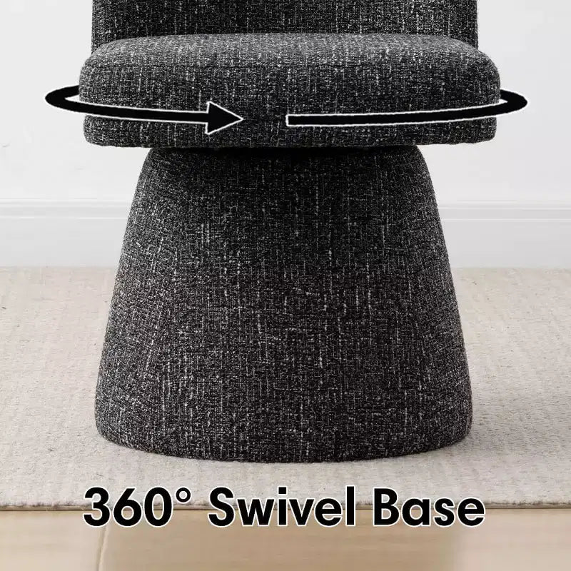 Set van 6 moderne 360° draaibare eetkamerstoelen zonder armleuningen, met voetstukachtige basis, elegante accentstoelen voor keuken, eetkamer of kantoor -Panipeachy