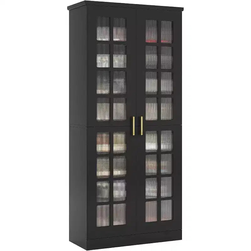 Lantine Tall Shoe Cabinet with Doors, 8-Tier Shoe Storage with Adjustable Shelves, Modern Shoe Rack Cabinet for Hallway, Closet, Living Room, White
