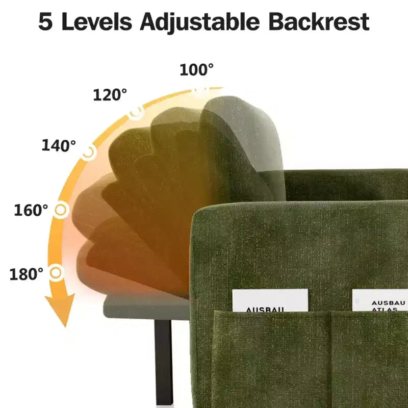 2-in-1-Ausziehsofa mit Stauraum und Ottomane, Chenille-Ecksofa mit USB-Anschlüssen für das Wohnzimmer