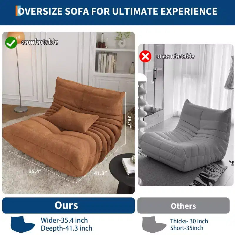 Modular Sectional Sofa, Togo Sofa with Deep Seat