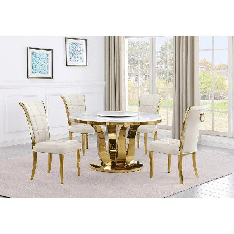 Best Quality Furniture D325-SC324-7 5 darabos kerek étkezőgarnitúra