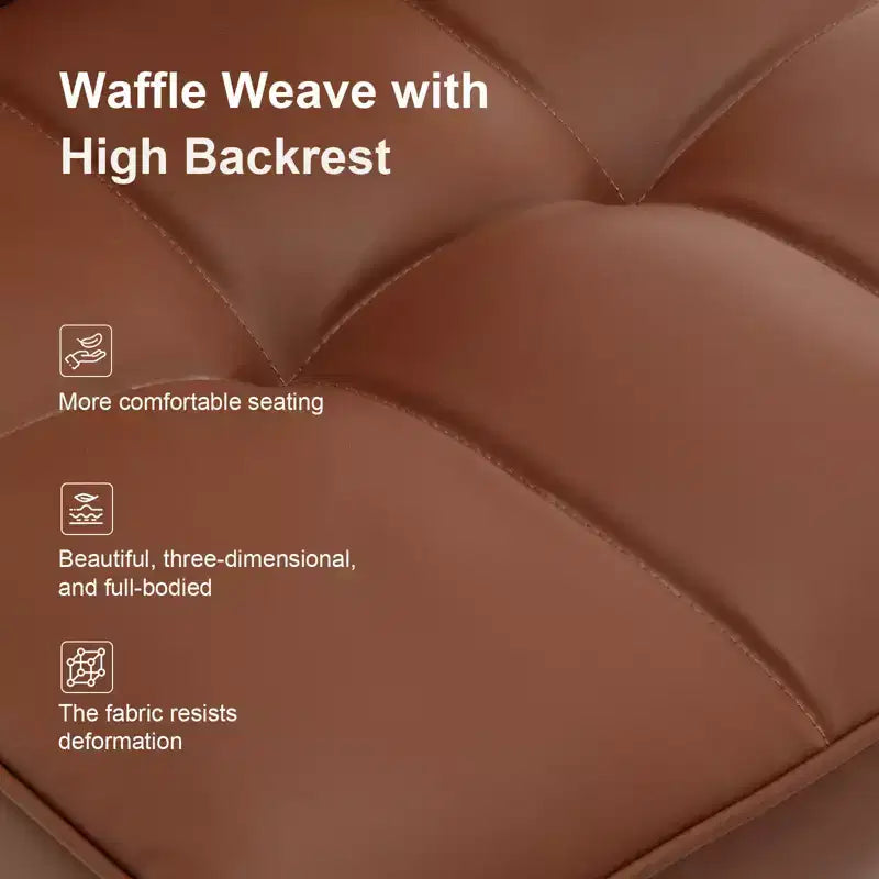 Bekrvio Dining Room Chairs Set of 6, Modern Upholstered Faux Leather Seat with High Back, Metal Legs, Armless Kitchen Chairs for Living Dinning Room