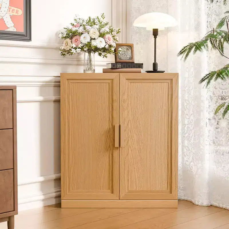 Mobile angolare Dovelina con ripiani regolabili, credenza, mobile portabottiglie e mobile da cucina e sala da pranzo con ante in legno - 31H x 31W, 36H x 31W