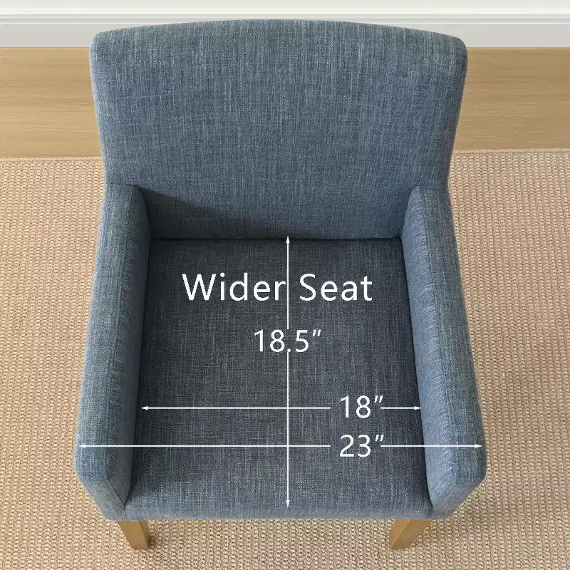 Set of 6 Upholstered Dining Chairs with Arms, Modern Linen Armchairs with Wooden Legs, Accent Chairs for Dining Room, Living Room - Panipeachy