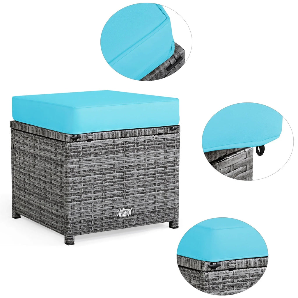 Costway 7-delige eethoek voor de patio van rotan, modulaire bank, fauteuil en voetenbank - Bekijk de details