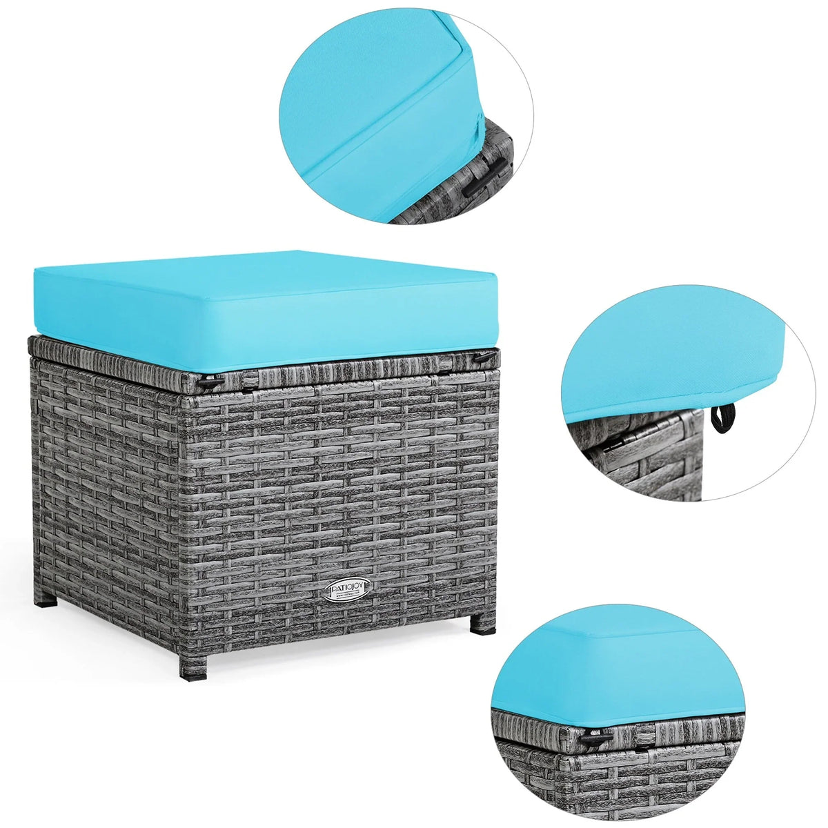 Costway 7-delige eethoek voor de patio van rotan, modulaire bank, fauteuil en voetenbank - Bekijk de details