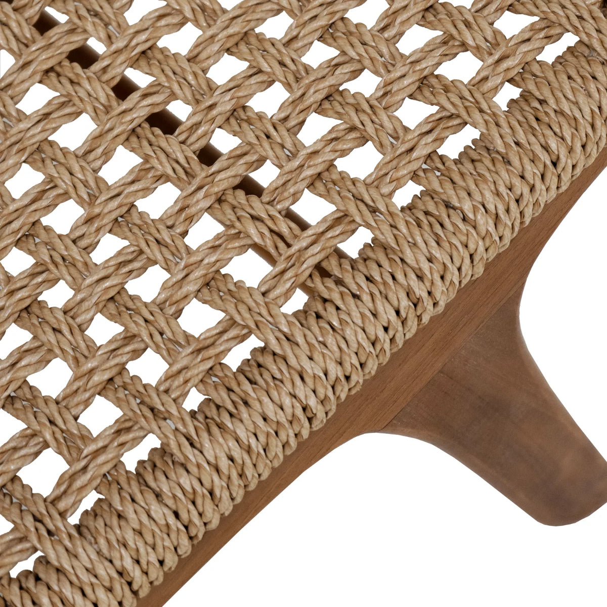 Rustic Teak Lounge Chair with Woven - Outdoor