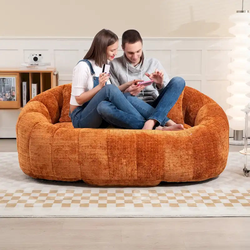 GDFStudio - Laurel chenille 2-zits luie bank met schuim met hoge dichtheid en extra veel comfort