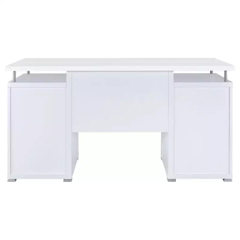 TUYOHW 55 Holzschreibtisch, Computer-Schreibtisch fürs Büro mit 2 Schubladen, 1 Schrank, 1 offenem Fach, 1 Tür, Arbeitstisch fürs Homeoffice, Arbeitszimmer und kleine Räume