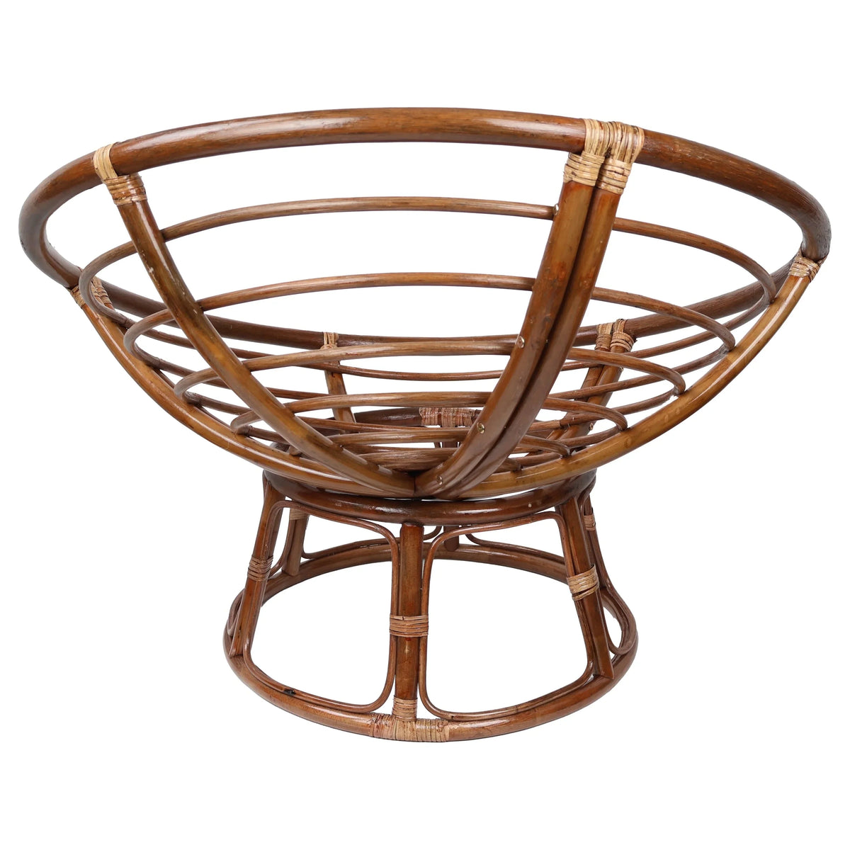 Fauteuil papasan Bali en rotin de 42 pouces avec coussin en sergé