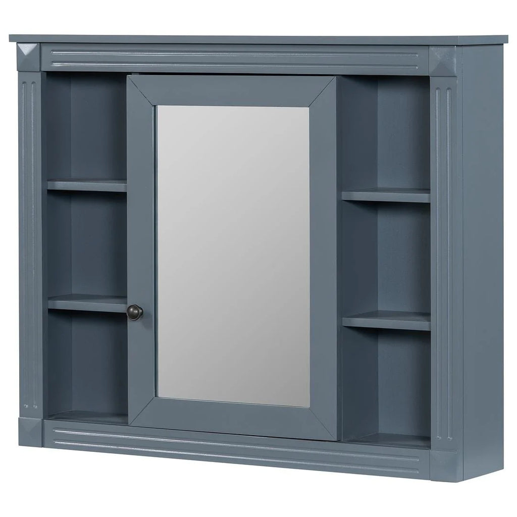 36'' Modern Bathroom Vanity with Top Sink and Mirror Cabinet,2 Doors and 2 Drawers