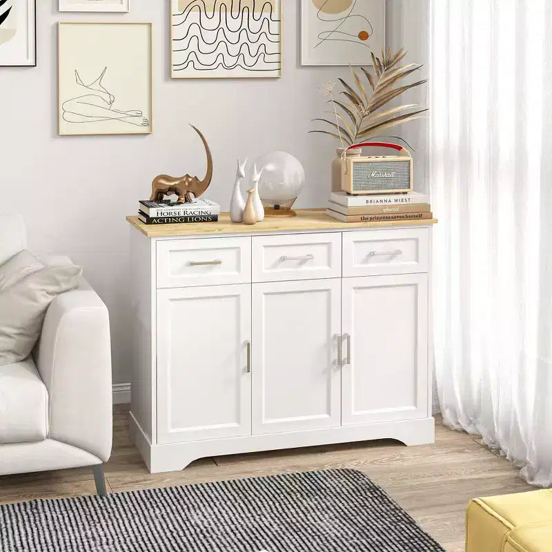 Modern keukenbuffet met opbergruimte, keukeneiland, kast voor eetkamer en woonkamer