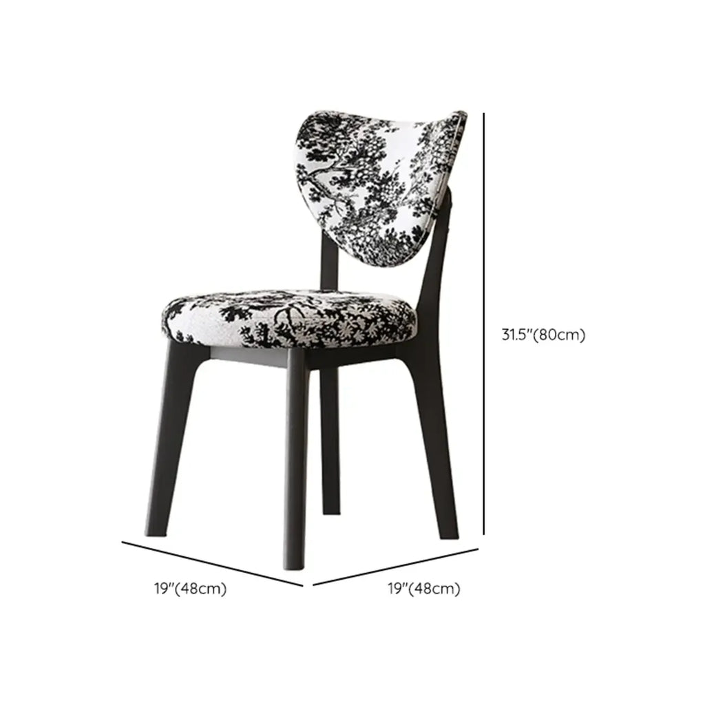 Chaise de salle à manger moderne sans accoudoirs, dossier enveloppant et revêtement en similicuir