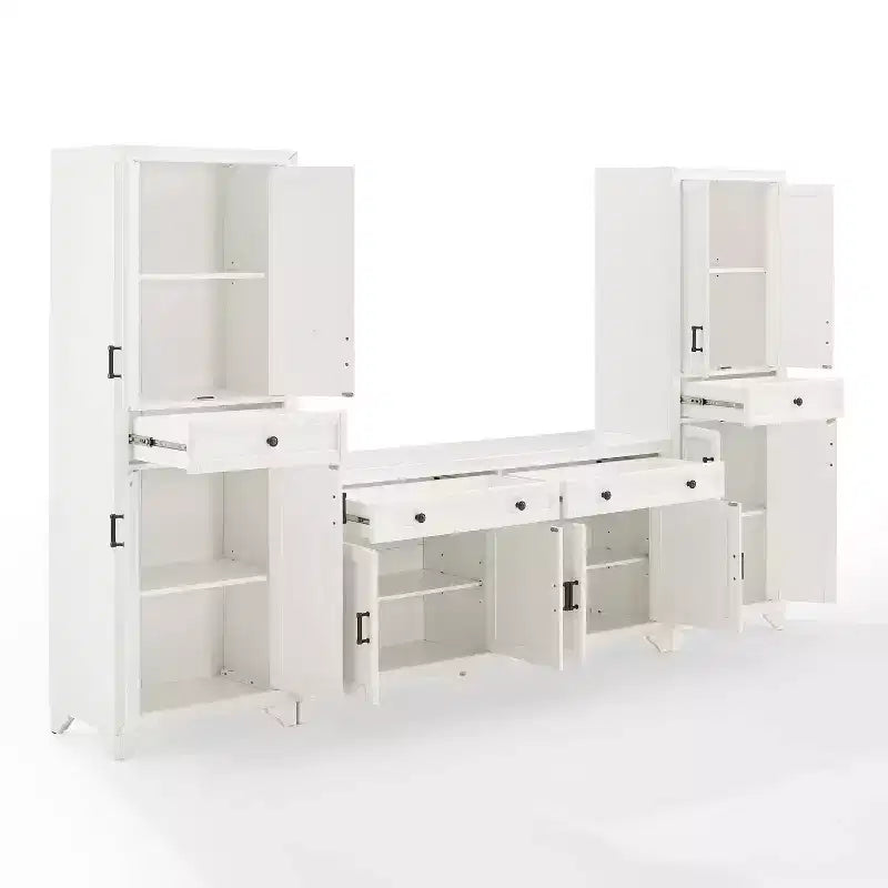 Ensemble 3 pièces Tara de buffet et meuble garde-manger finition vieillie - Crosley